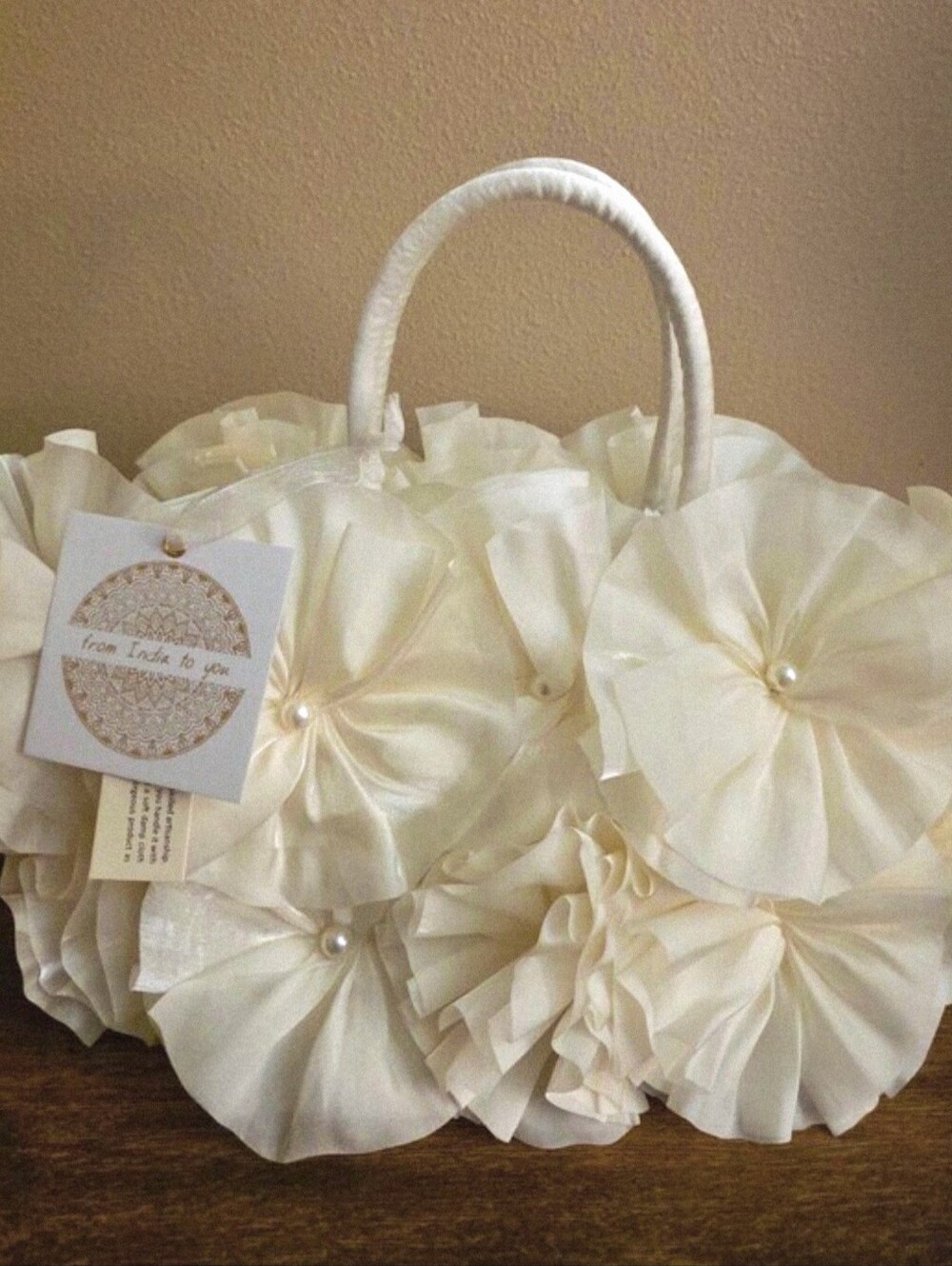HANDCRAFTED IN INDIA  " From India To You"  BAG WEDDING PROM BRIDAL NWT